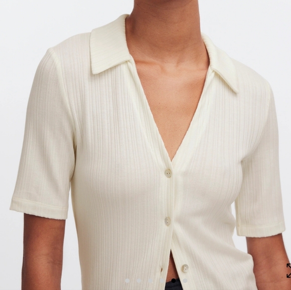 Madewell Tops - Cutaway Hem Polo Top By Madewell
